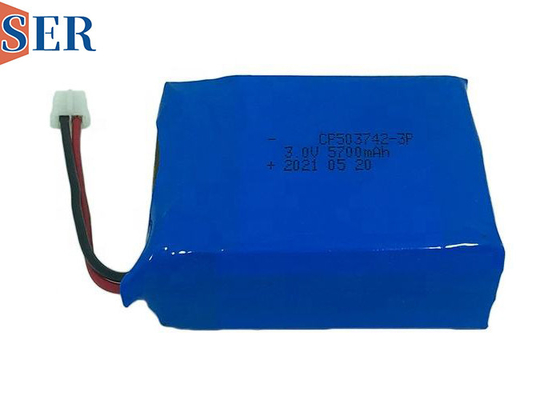 Paquet primaire mou adapté aux besoins du client CP503742-3p de batterie au lithium de 3.0V 5700mAh