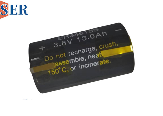 CC Taille 3.6V ER34615S Li SOCl2 Batterie 13000mAh allant de -55 à 165°C