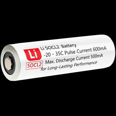 Li SOCL2 Batterie -20-35C Courant d'impulsion 600mA et courant de décharge max. 500mA pour des performances durables