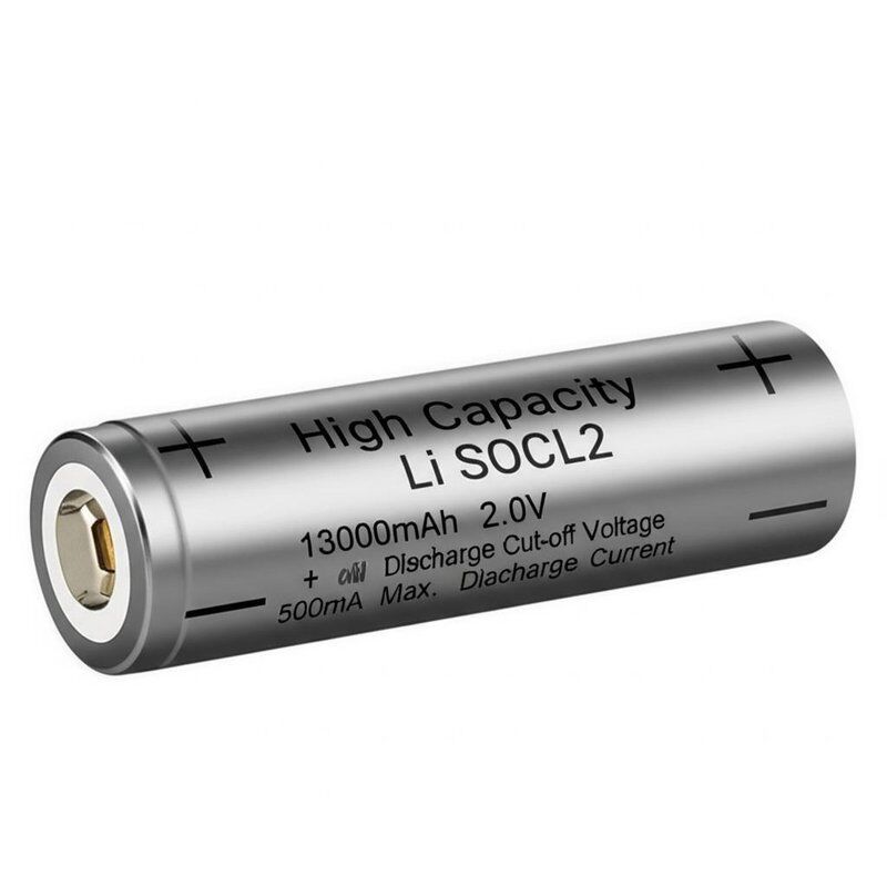 Batterie Li SOCL2 de haute capacité 13000mAh 2.0V Décharge Voltage de coupure 500mA Max. Courant de décharge