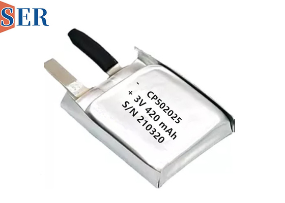 Batterie molle de manganèse de lithium de paquet de SER CP502025 de batterie de 3.0V Li-MnO2