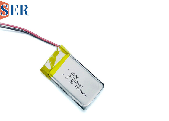Batterie molle de manganèse de lithium de paquet de batterie ultra mince de CP702440 3V 1500mah Li-MNO2 avec le connecteur de fils