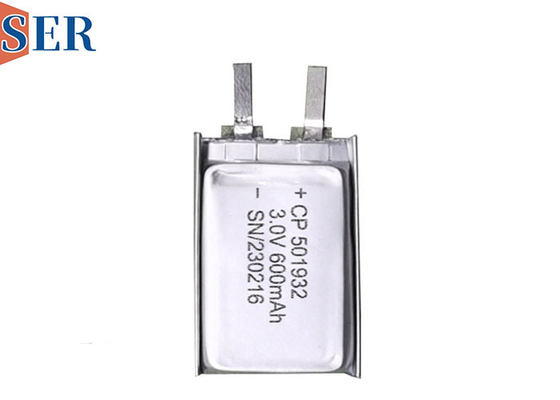 Adaptez la batterie aux besoins du client molle de paquet de lithium primaire de la batterie CP501932 3v 600mAh de manganèse de lithium