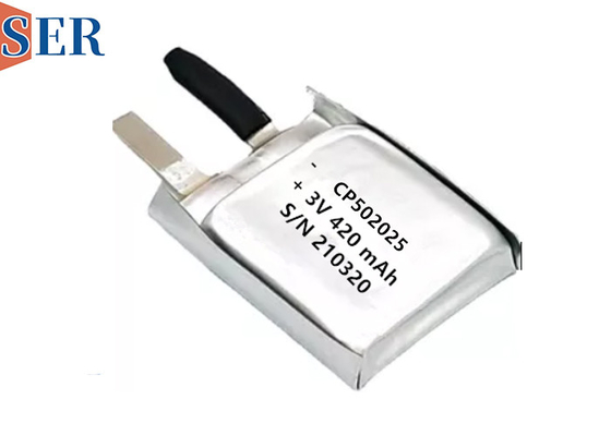 Longue durée ultra mince douce des cellules 550mAh de poche de batterie de CP502025 Li-MnO2 pour le cheminement animal