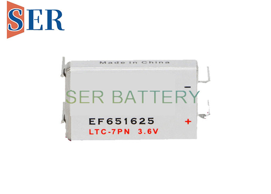 Batterie prismatique LTC-3PN d'EF651625 3.6Volt LISOCL2 avec des terminaux de goupilles
