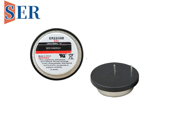 Les cellules de gaufrette de batterie d'ER22G68 LiSOCl2 bouclent le type 3.6V non rechargeable
