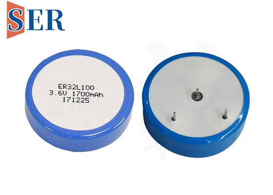 Type à hautes températures batterie primaire de gaufrette de cellules du bouton ER32L100 de chlorure de thionyle de lithium d'ER32100T 1/6 D