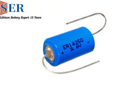 Taille 600mah ER14250S de la pile 1/2AA de lithium de la sécurité 3.6V 3,6 longue durée de la batterie de la haute température 150 de volt Lisocl2